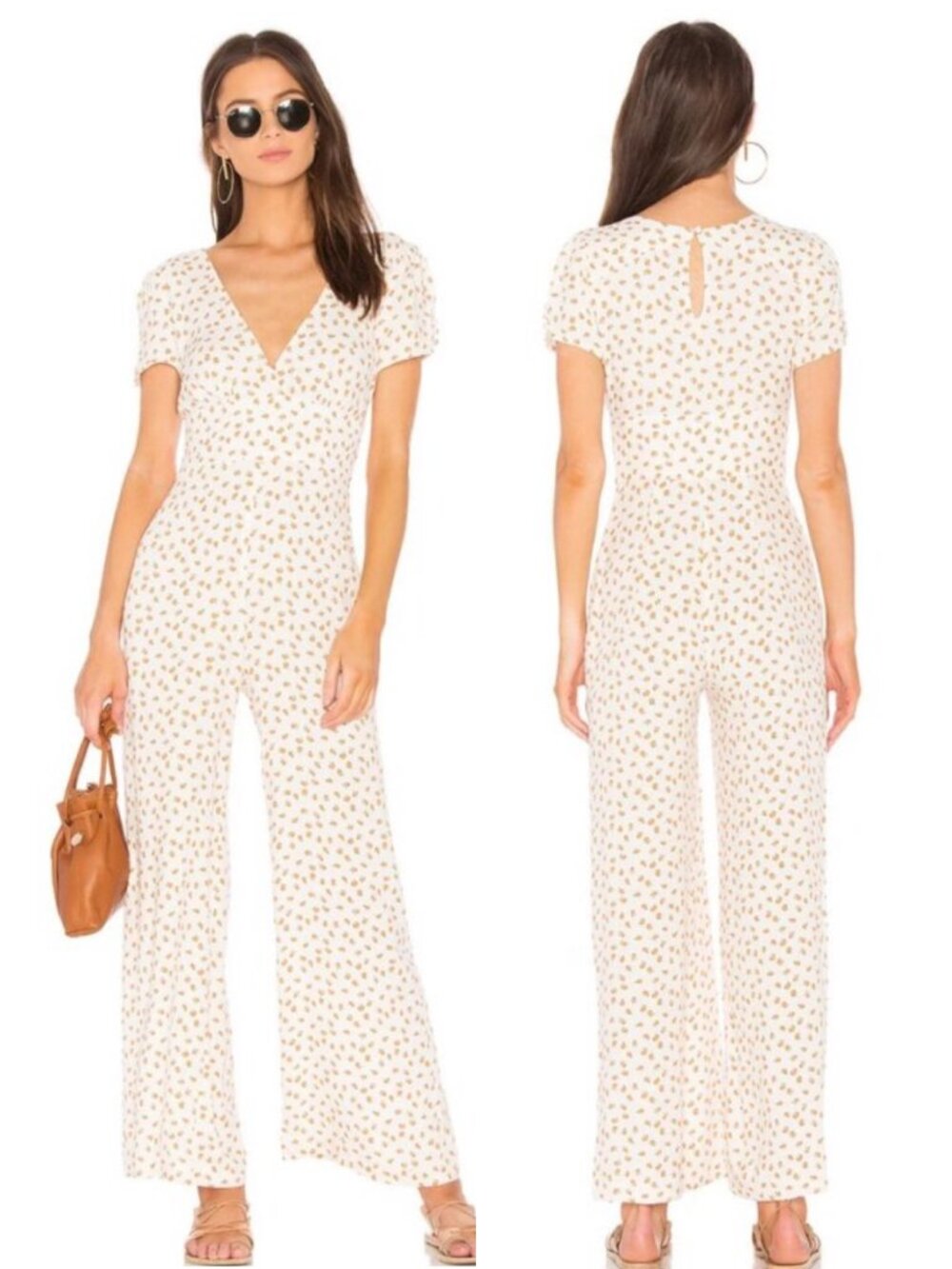 Free People Mia Peaches Wide Leg Jumpsuit